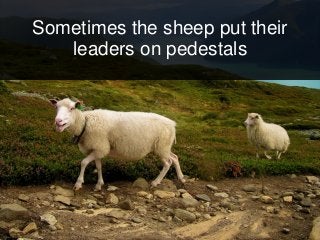 Sometimes the sheep put their
leaders on pedestals
 