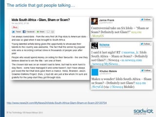 The article that got people talking




http://www.news24.com/MyNews24/Idols-South-Africa-Glam-Sham-or-Scam-20120704
 