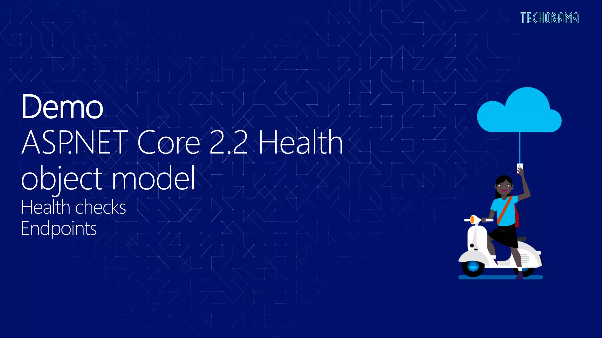 Demo
ASP.NET Core 2.2 Health
object model
Health checks
Endpoints
 