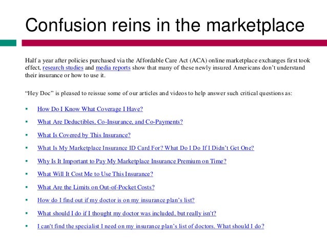 I don't understand my marketplace insurance