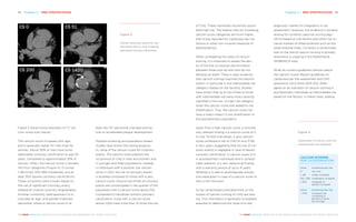 Chapter 2 | RISK STRATIFICATION 3534 Chapter 2 | RISK STRATIFICATION
THE HEART REVEALED RADIOLOGY IN THE DIAGNOSIS AND MANAGEMENT OF CARDIAC CONDITIONSTHE HEART REVEALED RADIOLOGY IN THE DIAGNOSIS AND MANAGEMENT OF CARDIAC CONDITIONS
Figure 3 shows some examples of CT cal-
cium score scan results.
The calcium score increases with age,
and is generally higher for men than for
women. About 50% of men have some
detectable coronary calcification at age 50
years, compared to approximately 25% of
women. Often, the calcium score is divided
into four categories (Figure 4): 0 (none),
1–99 (mild), 100–299 (moderate), and at
least 300 (severe coronary calcification).
These cut-points were chosen based on
the risk of significant coronary artery
disease at invasive coronary angiography.
Another commonly used approach is to
calculate an age- and gender-matched
percentile, where a calcium score of at
least the 75th
percentile indicates prema-
ture or accelerated plaque development.
Multiple screening and population-based
studies have shown the strong prognos-
tic value of the calcium score for coronary
events. The calcium score predicts the
occurrence of CHD in men and women, and
in younger and older populations. Already
in individuals with a positive, low calcium
score (1–100), the risk of coronary events
is doubled compared to those with a zero
calcium score. Around two thirds of coronary
events are concentrated in the quarter of the
population with a calcium score above 100.
Compared to individuals without coronary
calcification, those with a calcium score
above 1,000 have more than 10 times the risk
of CHD. These individuals should be consid-
ered high risk. The relative risks for increasing
calcium score categories are much higher
than those reported for cardiovascular risk
factors or other non-invasive measures of
atherosclerosis.
When considering the utility of calcium
scoring, it is important to assess the abil-
ity of the test to improve discrimination
between those who do and who do not
develop an event. There is clear evidence
that calcium scoring improves this discrim-
ination, in particular in the intermediate risk
category (based on risk factors). Studies
have shown that up to two thirds of those
with intermediate risk were more correctly
classified in the low- or high-risk category
when the calcium score was added to risk
stratification. Thus, the calcium score can
have a major impact in risk stratification of
the asymptomatic population.
Apart from a high calcium score, a clinically
very relevant finding is a calcium score of 0.
In over 70,000 individuals, a zero calcium
score conferred a risk of CHD of only 0.5%
in four years, suggesting that the risk of cor-
onary events is negligible in case of absent
coronary calcification. A calcium score of 0,
in asymptomatic individuals and in sympto-
matic patients, is a very reassuring finding
with a warranty period of up to 15 years.
Whether it is safe to downregulate preven-
tive medication in case of a calcium score of
zero is still unknown.
So far, randomised controlled trials on the
impact of calcium scoring on CHD are lack-
ing. This information is generally considered
essential to determine the value of a new
Figure 3
Calcium score scan results for four
individuals with no, mild, moderate
and severe coronary calcification
Figure 4
Classification of calcium score into
cardiovascular risk categories
CALCIUM SCORING:
RISK CATEGORISATION
Score	 Cardiovascular risk
0	 very low
1 – 99	 mildly increased
100 – 299	 moderately increased
≥ 300	 moderate to
	 severly increased
Score	 Cardiovascular risk
> 75 %	 increased risk
	 compared to
	 persons of same
	 sex and age
diagnostic marker for integration in risk
assessment. However, this evidence is similarly
lacking for currently used risk scoring algo-
rithms based on risk factors and other non-in-
vasive markers of atherosclerosis such as the
ankle-brachial index. Currently, a randomised
trial on the role of calcium scoring in primary
prevention is ongoing in the Netherlands
(ROBINSCA trial).
What do current guidelines mention about
the calcium score? Recent guidelines on
cardiovascular risk assessment and CHD
prevention (ACC/AHA 2013; ESC 2016)
agree on an indication of calcium scoring in
asymptomatic individuals at intermediate risk
based on risk factors. In these cases, adding
 