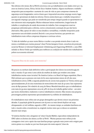 Envelhecimento dos trabalhadores precários