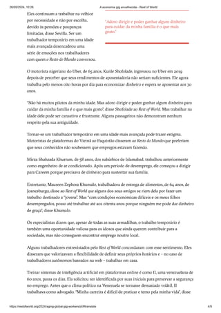 Envelhecimento dos trabalhadores precários