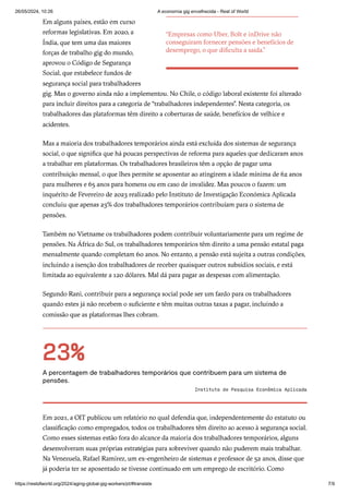 Envelhecimento dos trabalhadores precários