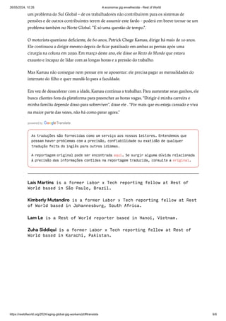 Envelhecimento dos trabalhadores precários