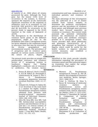 Antibiotic resistance and Virulence Genes of Pseudomonas aeruginosa ...