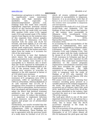Antibiotic resistance and Virulence Genes of Pseudomonas aeruginosa ...