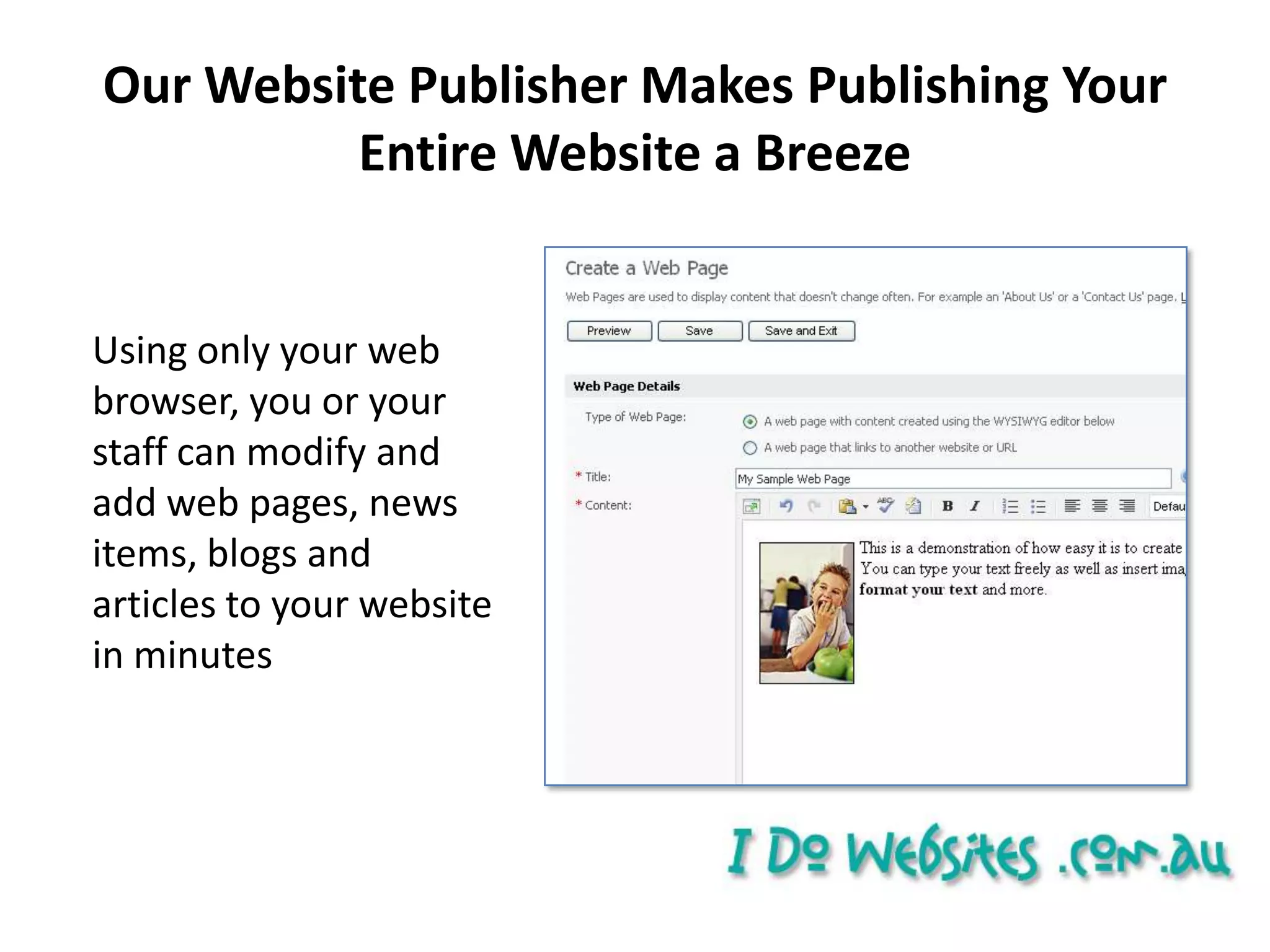 Requires web design experience