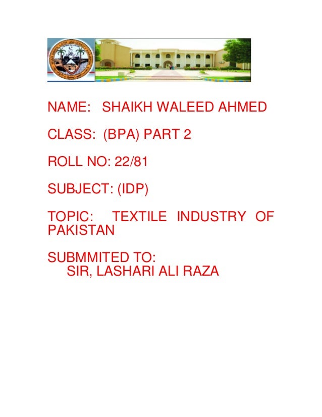 Overview of Pakistan textile industry