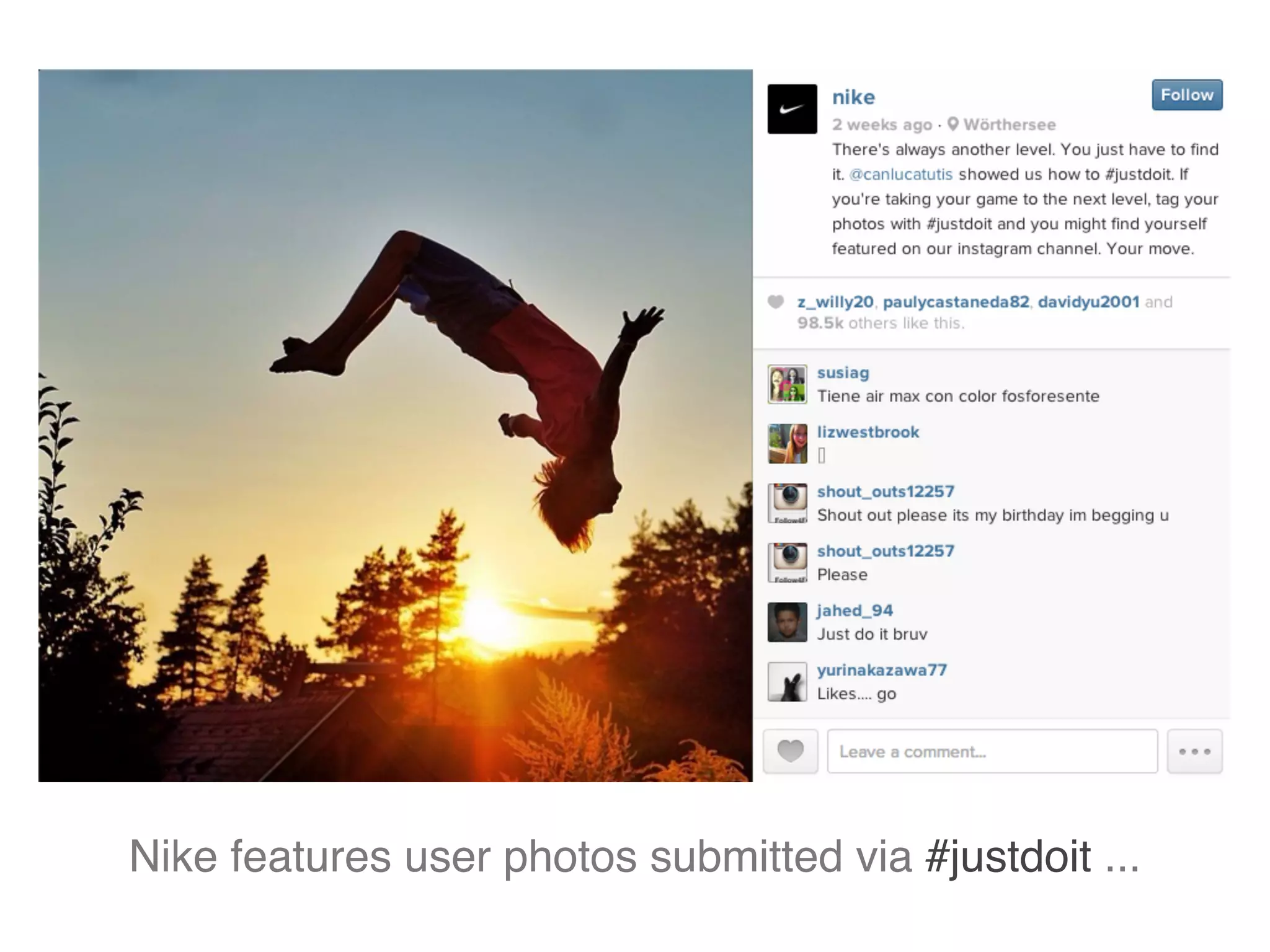 Nike features user photos submitted via #justdoit ...
 