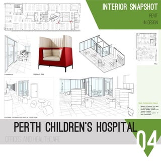 perth children’s hospital
04offices and healthcare
interior snapshot
revit
in design
 