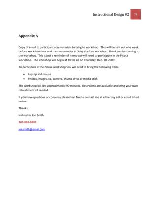 Learner will demonstrate knowledge by publishing an online album