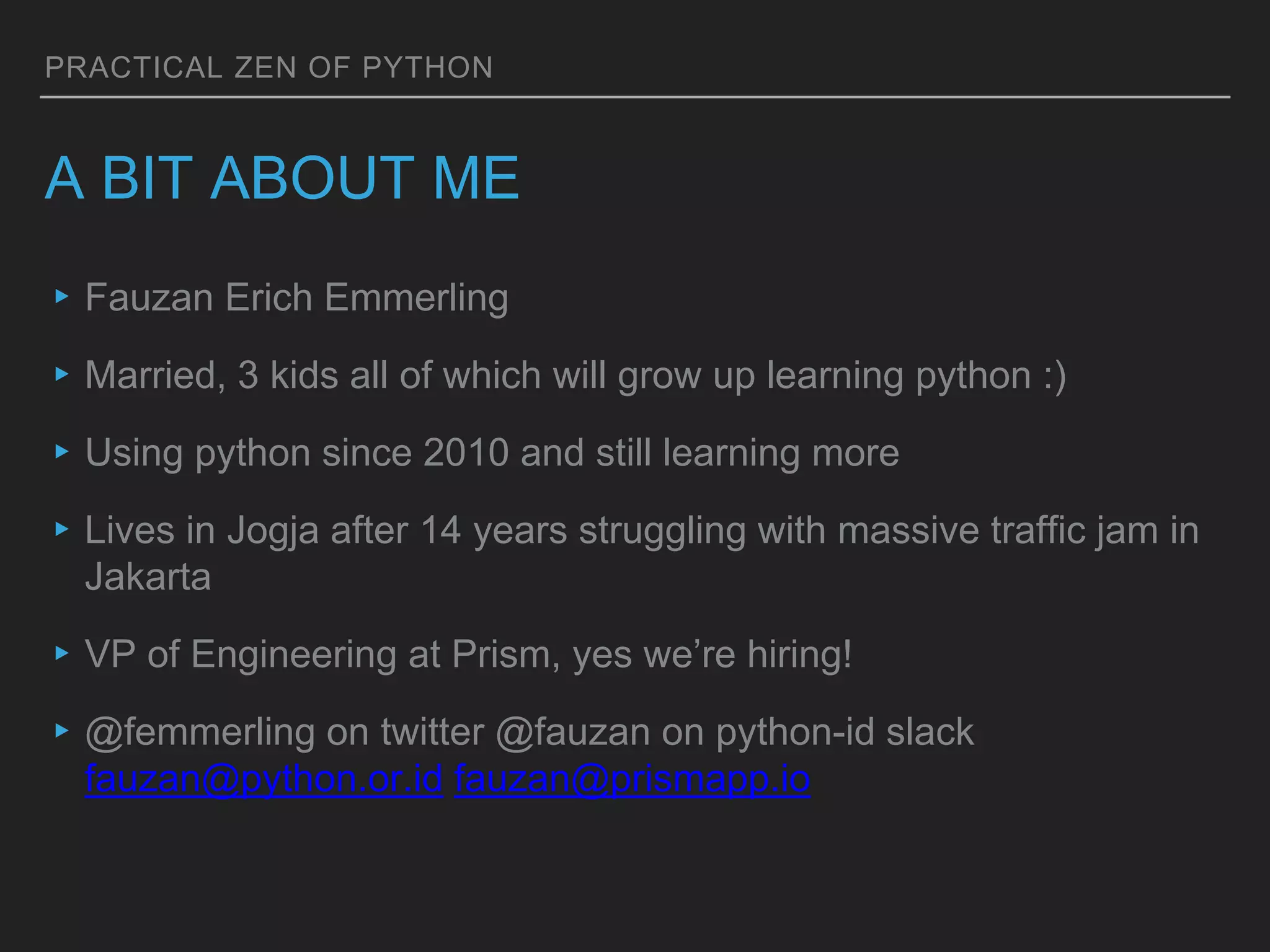 Practical Zen of Python | PPT | Free Download