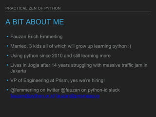Practical Zen of Python | PPTX
