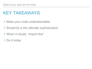 Practical Zen of Python | PPTX
