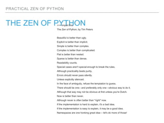 Practical Zen of Python | PPTX