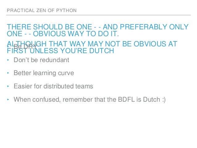 three principles from zen of python