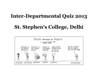 Inter-Departmental Quiz 2013
St. Stephen’s College, Delhi

 