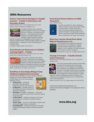 New Research and Recommendations for Education of English Language Learners 