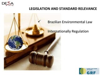 LEGISLATION AND STANDARD RELEVANCE Brazilian Environmental Law Internationally Regulation 