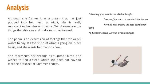 I Dream Of You To Wake Poem Analysis I Dream Of You To Wake Poem Analysis