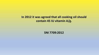 The History of Cooking Oil Fortification in Indonesia: Government Support for the Program and Challenges
