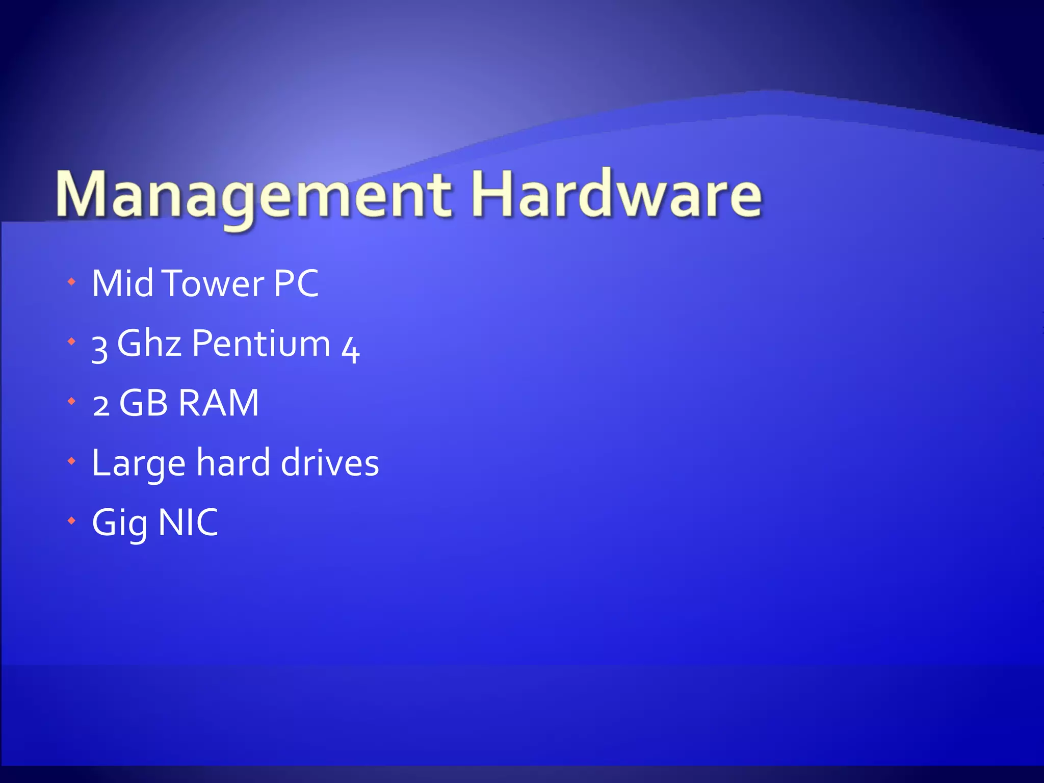 Mid Tower PC 3 Ghz Pentium 4 2 GB RAM Large hard drives Gig NIC 