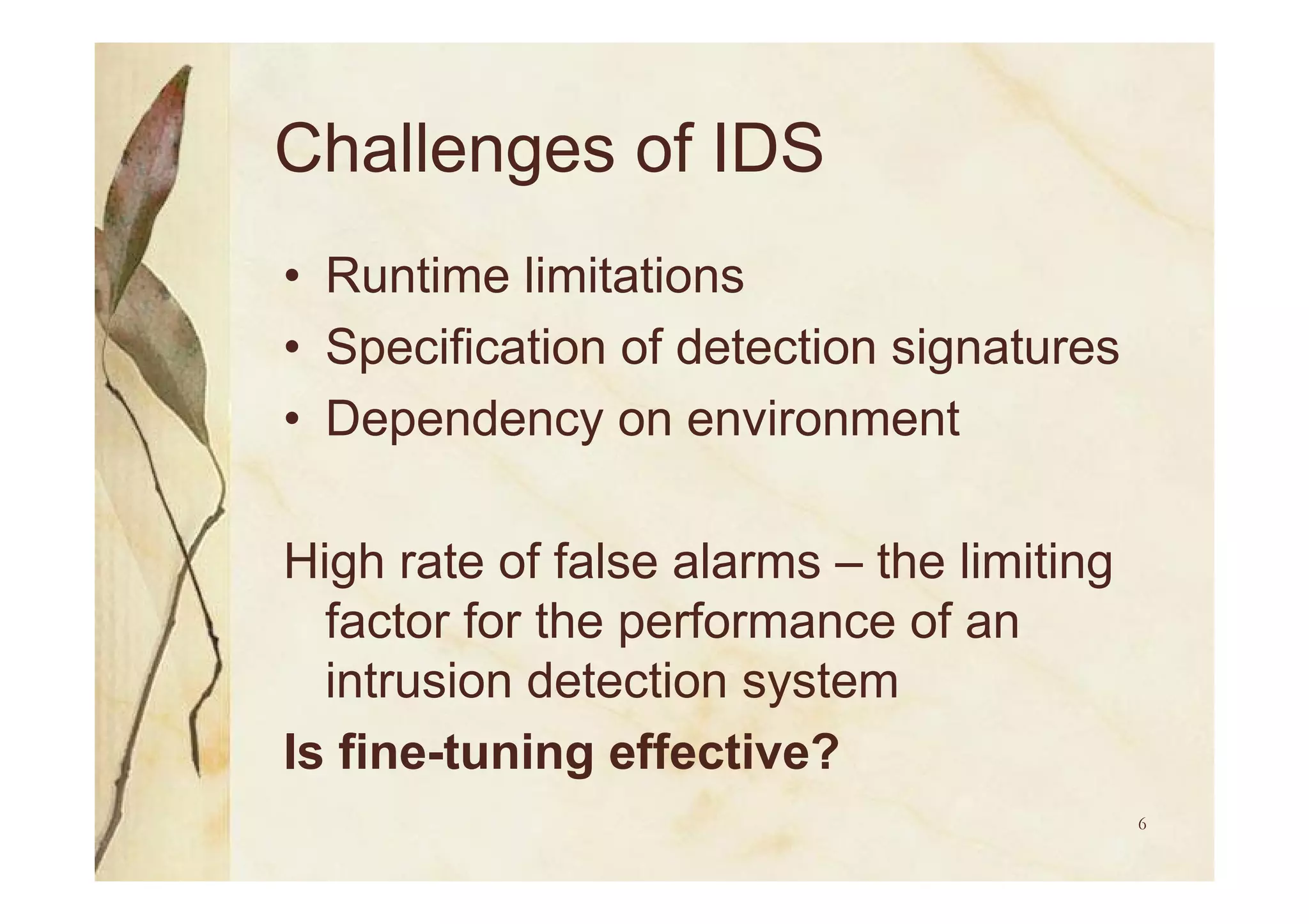 IDS - Fact, Challenges and Future