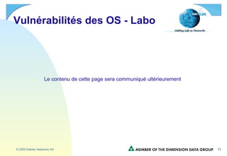 Vulnérabilités des OS - Labo Le contenu de cette page sera communiqué ultérieurement 