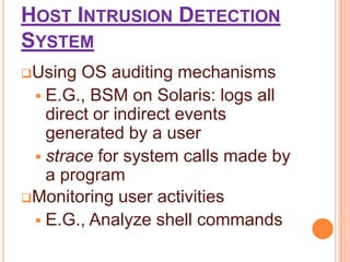  Forensic analysisDeploying sensors at strategic locations