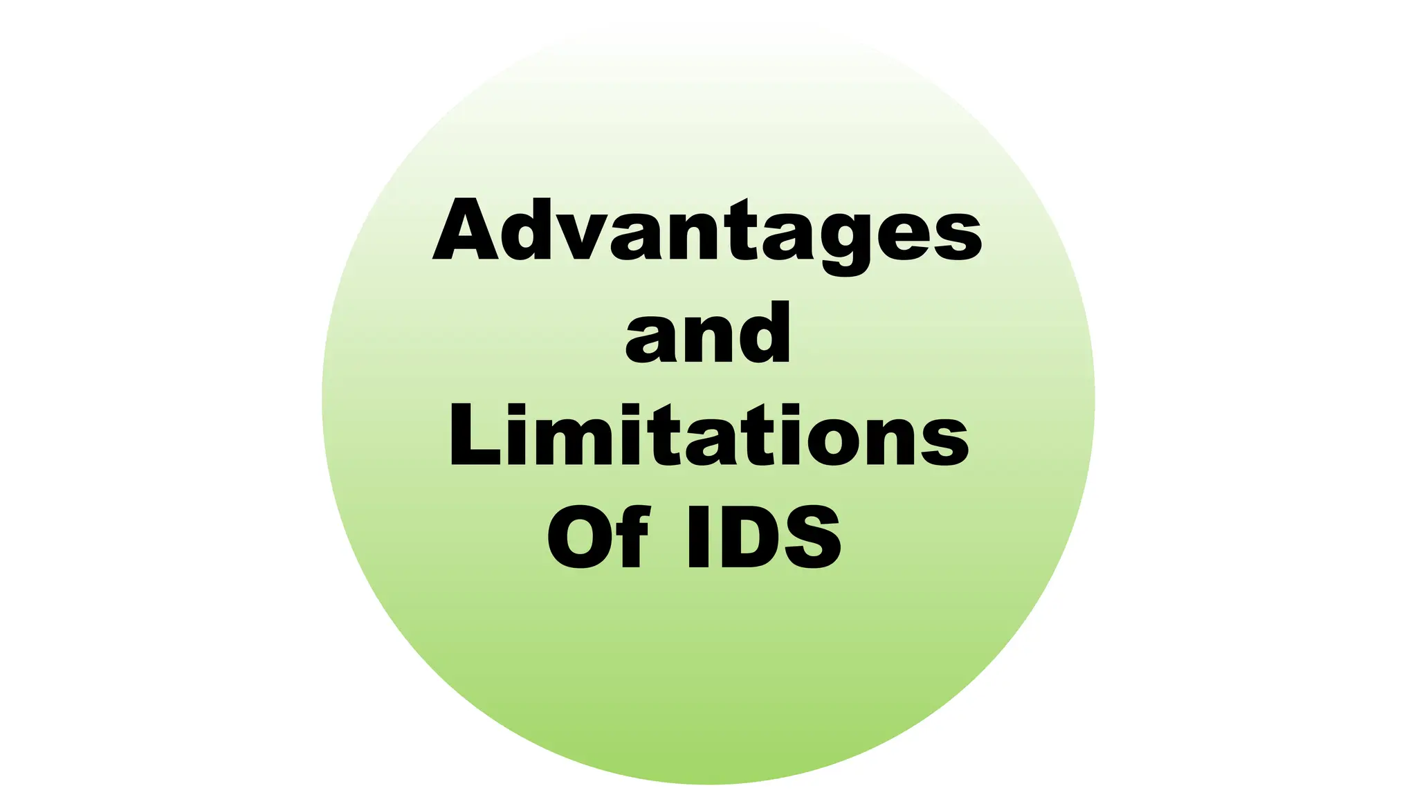 Advantages
and
Limitations
Of IDS
 