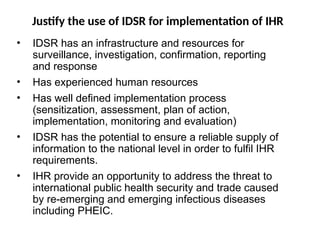 Idsr IDSR WITH IHR on immunology and basic science .pptx
