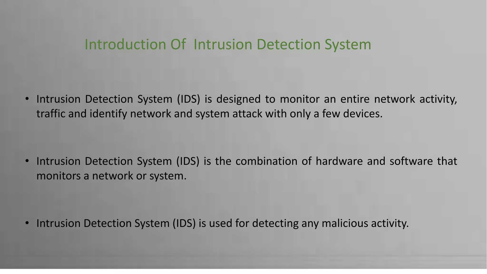 Five Major Types of Intrusion Detection System (IDS) | PPTX | Internet ...