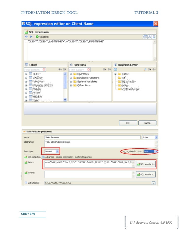 Sap Business Objects Information Design Tool Tutorial Sap Business Objects Information Design Tool Tutorial