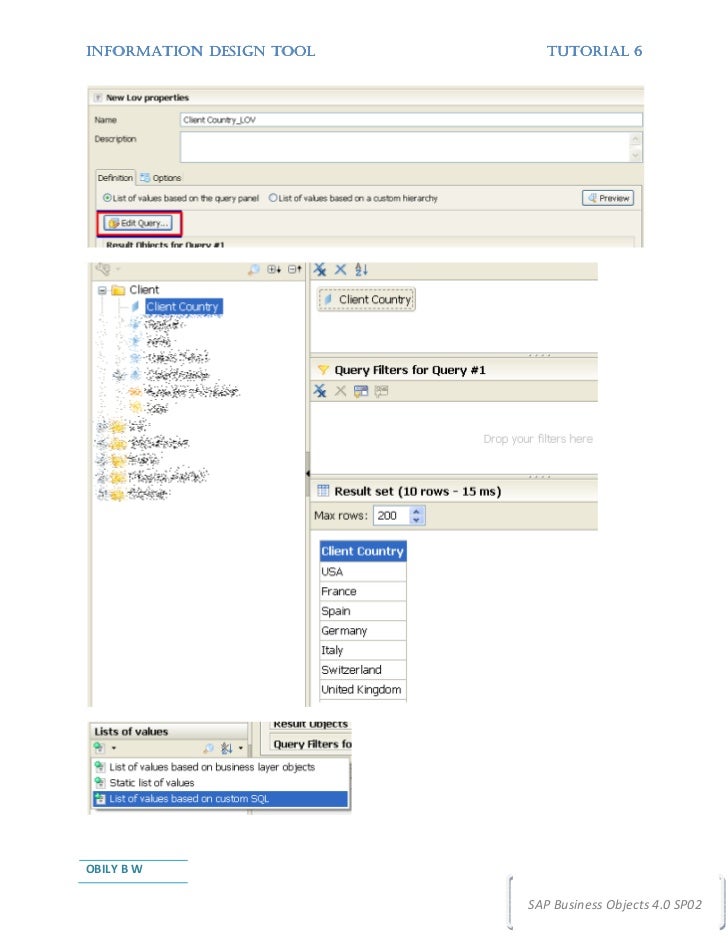 Sap Business Objects Information Design Tool Tutorial