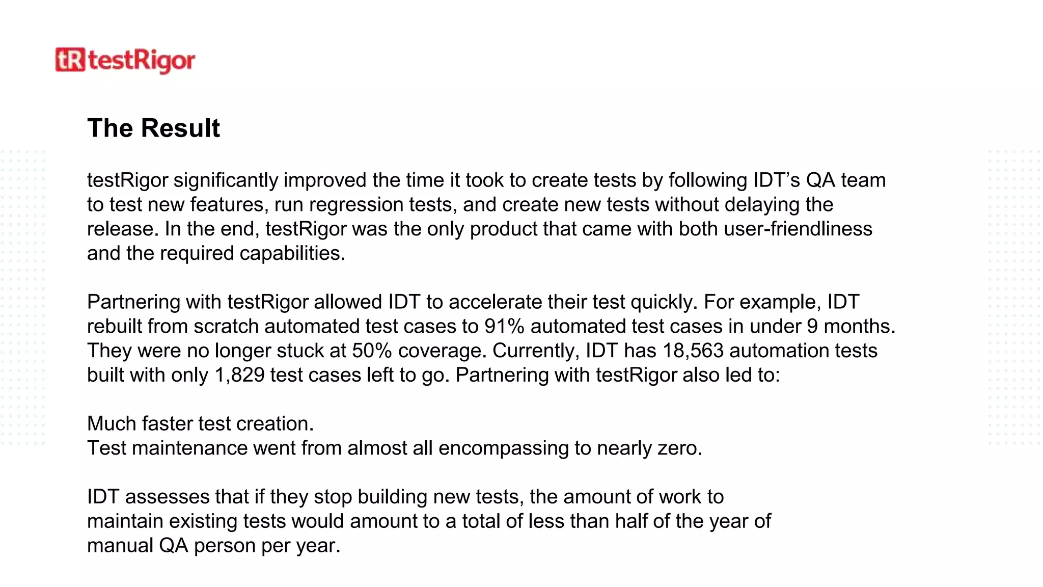 IDT Case Study | PPTX