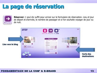 La page de réservation Réserver:  1 seul clic suffit pour arriver sur le formulaire de réservation. Lieu et jour de départ et d’arrivée, le nombre de passager et si l’on souhaite voyager de jour ou de nuit. Lien vers le blog Carte des destinations 