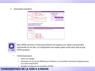 IDTGVSur Google:« ID TGV »: 885 000 résultatsRéférencement naturel:IDTGV.COM       		4eme position pour « voyager tgv  »		8eme position pour « Voyager Train »Lien commercial uniquement pour IDTGVPage d’accueil: Claire et simple. Les rubriques sont facile à trouver.Il n’y a pas d’annonces qui rendent la navigation confuse.