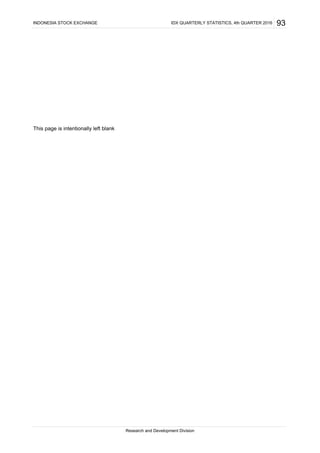 This page is intentionally left blank
Research and Development Division
93INDONESIA STOCK EXCHANGE IDX QUARTERLY STATISTICS, 4th QUARTER 2016
 