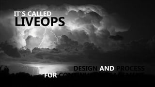 Microsoft Game Stack
IT’S CALLED
DESIGN AND PROCESS
FOR CONTINUAL ENGAGEMENT
LIVEOPS
 