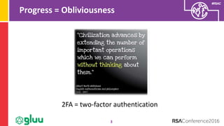 #RSAC
Progress = Obliviousness
3
2FA = two-factor authentication
 