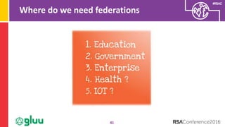 #RSAC
Where do we need federations
41
 