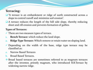 Broead Base Terrence WATERSHED MANAGEMENT - PRINCIPLES OF EROSION & MANAGEMENTS | PPTX