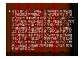 IE-021 汽車零組件供應鏈之研究