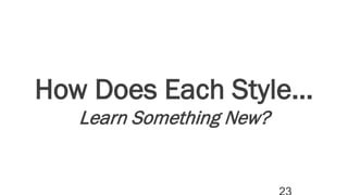 How Does Each Style…
Learn Something New?
 