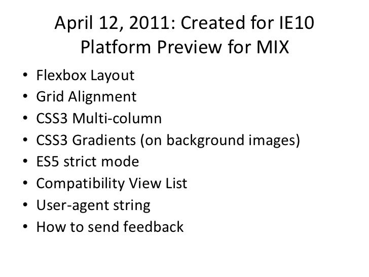 Ie10 Pp4 Update For W3c Html5 Kig