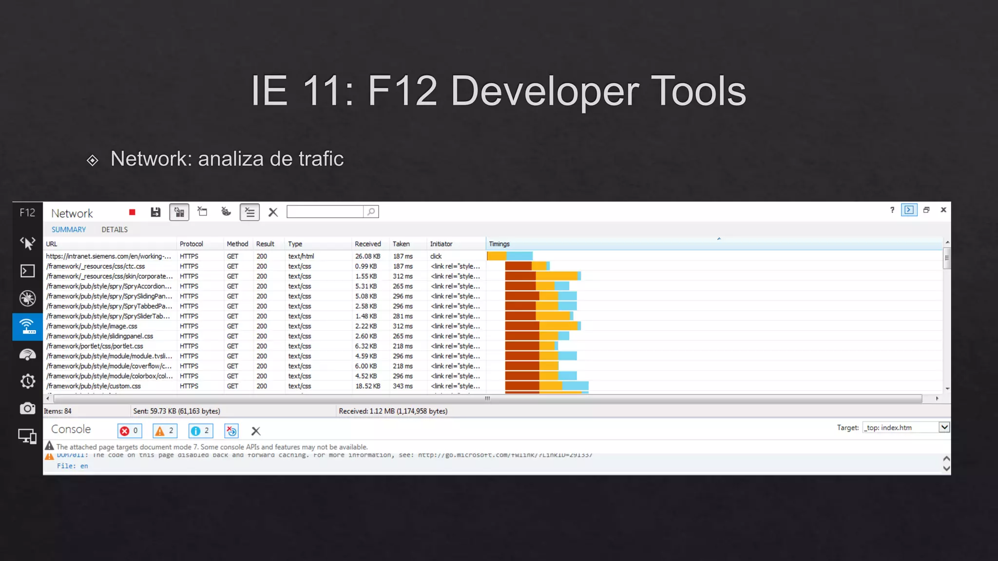 Internet Explorer 11 Enterprise Mode & F12 Developer Tools