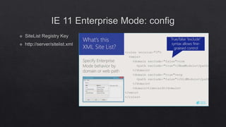 Internet Explorer 11 Enterprise Mode & F12 Developer Tools