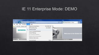 Internet Explorer 11 Enterprise Mode & F12 Developer Tools