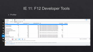 Internet Explorer 11 Enterprise Mode & F12 Developer Tools